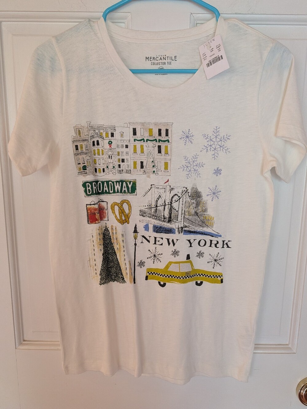 NWT J. Crew Women's Mercantile Collector Tee Broadway New York Graphic Sz XS